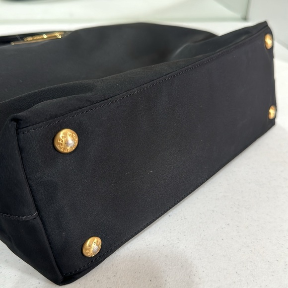 PRADA Tessuto Tote Bag Nylon with Gold Triangle Large Logo Plate Shoulder Bag - Picture 4 of 16